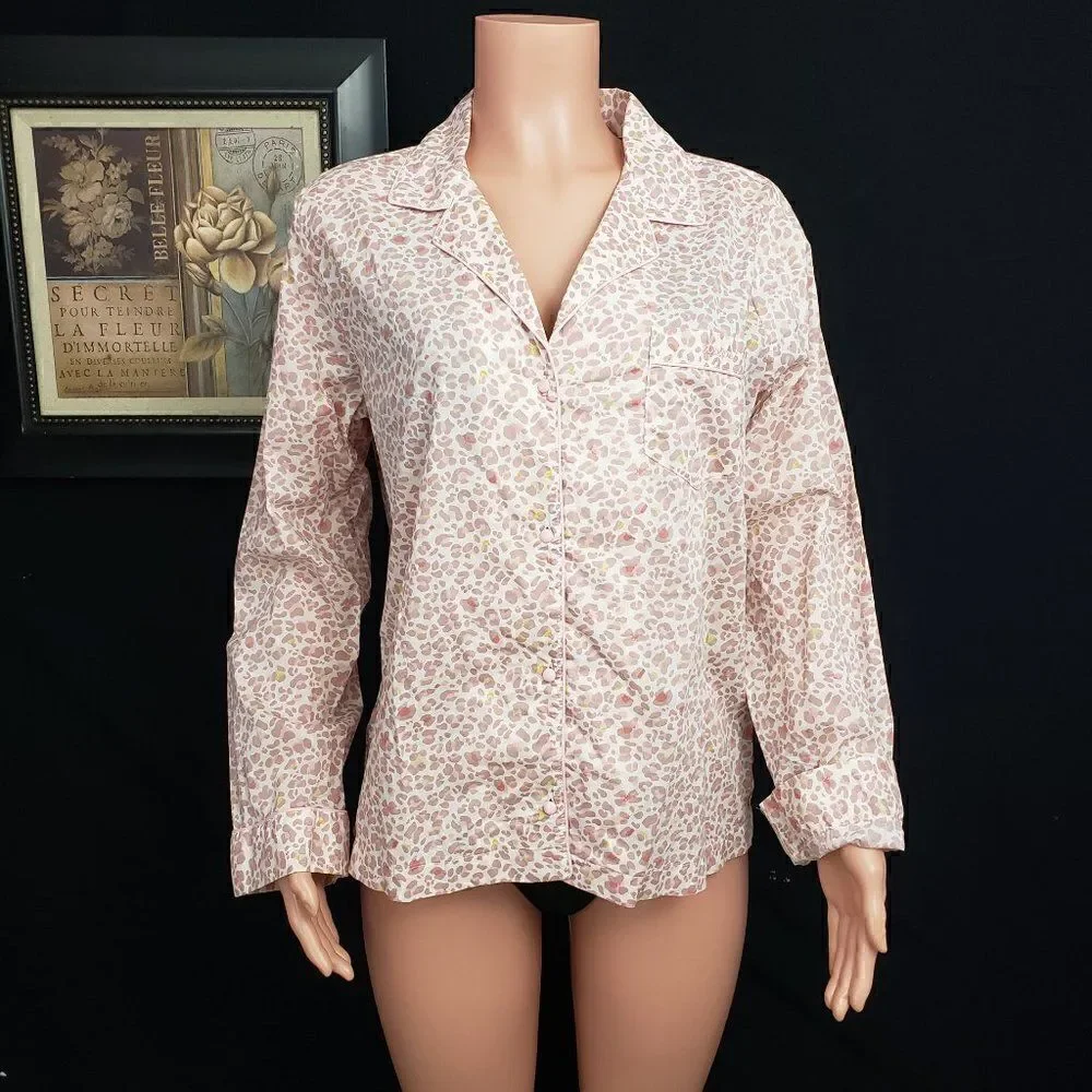 VS Brown Cheetha Print Pajama Jacket Large
